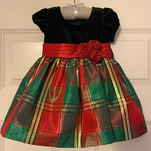 Bonnie Jean Baby Girl Christmas Holiday Dress Size 12 Months